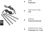 Car LED Strip Lights Christmas, 4Pcs 48 LED Interior Lights, Multicolor Music Car Strip Light Under Dash Lighting Kit with Sound Active Function and Remote Controller, DC 5V