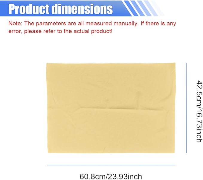 Craedli 2PCS Strong Absorbent Shammy Cloth for Car Drying, 23.93'' x 16.73'' Reusable Automotive Synthetic Chamois Towel, Soft Non-Scratch Vehicle Cleaning Towels for Car, Pets, Bathroom (Yellow)