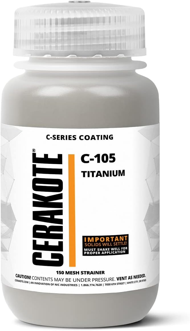 CERAKOTE® (AIR Cure C-Series Titanium (128oz) |C-105G|-Our Ceramic Technology Combines Performance with Color on All- Metals, Polymers + More