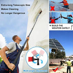 Telescopic Window Cleaning Brush Kit - 3.6-10.8M Extendable Pole with Water Fed System Squeegee Roof & Solar Panel Cleaner for Outdoor Glass & Windows