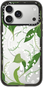 CASETiFY Impact iPhone 17 Pro Max Case [Slim/Compatible with Magsafe / 8.2 ft. 4X Military Grade Drop Protection] - Lily of The Valley - Clear Black