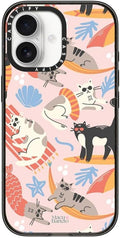 CASETiFY Impact iPhone 17 Case [Slim/Compatible with Magsafe / 8.2 ft. 4X Military Grade Drop Protection] - Cozy Cats - Clear Black