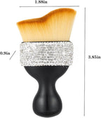 Bling Car Interior Dust Brush, Glitter Diamond Crystal Soft Bristles Dusting Tool for Automotive Dashboard, Air Conditioner Vents, Leather,Car Seat, Computer etc. (Silver)