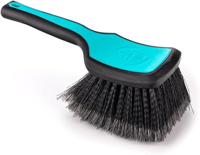 Detail Factory - ProGrip Wheel Face Brush - Ergonomic ProGrip Handle - Premium Wheel Cleaner Brush - Soft Flagged-Tip Bristles - Octane Riptide