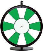 Dual and Triple Color Tabletop Dry Erase Prize Wheel – 24 Inch Desktop Spinning Wheel, Durable Wood, Balanced for Fair Odds, Trade Show Booth Raffle, Fundraiser, Baby Shower (Green, 24")