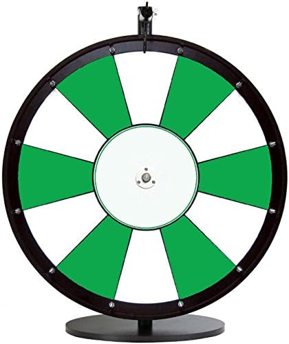 Dual and Triple Color Tabletop Dry Erase Prize Wheel – 24 Inch Desktop Spinning Wheel, Durable Wood, Balanced for Fair Odds, Trade Show Booth Raffle, Fundraiser, Baby Shower (Green, 24")