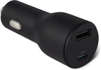 Amazon Basics Fast-Charging Car Charger, Dual-Port, 1 USB-C + 1 USB-A, 48W, Black