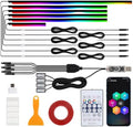 Dynamic RGB Interior Light Kit, Led Lights for Car with Dynamic Color Chasing, Adjustable Brightness for Lnterior Into A Dynamic and Colorful Space (1 Kit + 4 Faros)