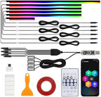 Dynamic RGB Interior Light Kit, Led Lights for Car with Dynamic Color Chasing, Adjustable Brightness for Lnterior Into A Dynamic and Colorful Space (1 Kit + 4 Faros)