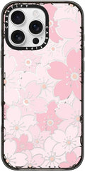 CASETiFY Impact Case for iPhone 16 Pro Max [8.2ft 4X Military Grade Drop Protection/Compatible with Magsafe] - Pink Sakura Bloom - Clear Black