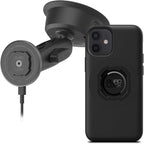Quad Lock Heavy Duty Suction Car Phone Mount with MAG Phone Case and MAG Wireless Charging Head for iPhone 12 mini
