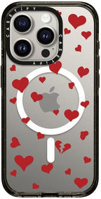 CASETiFY Impact iPhone 15 Pro Case [Slim/Compatible with Magsafe / 8.2 ft. 4X Military Grade Drop Protection] - Lost in Love - Clear Black