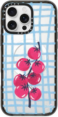 CASETiFY Impact Case for iPhone 16 Pro Max [8.2ft 4X Military Grade Drop Protection/Compatible with Magsafe] - Tomatoes - Clear Black