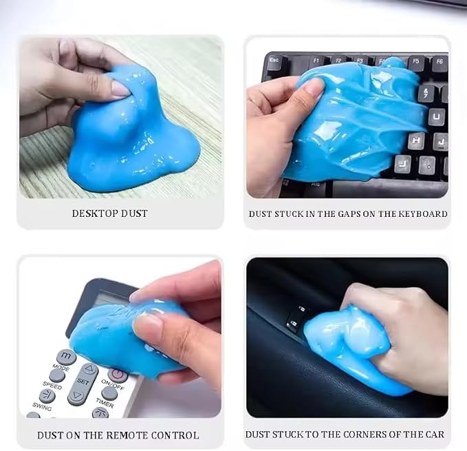 Gunk Grabber Car Cleaning Gel – Reusable Detail Slime Putty for Car Interior, Air Vents, Dashboard & Cup Holders – Dust Cleaning Gel for Keyboard, Electronics & Office – Non-Sticky Auto Detailing Tool