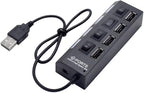 HOMSFOU 2pcs 4 4-Port USB Hub Laptop USB Port Expander Splitter for Keyboard Mouse Webcam Mp3 Player Etc