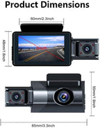 Dash Cam Front and Rear, 1080P Dual Dash Camera, WiFi & App Control, IR Night Vision, 170° Wide Angle, G-Sensor, Parking Mode, 24/7 Loop Recording, 64GB Micro SD Card Included – Black