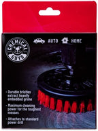 Chemical Guys ACC508 Heavy Duty Spinner Multi-Surface Drill Brush Attachment (Fits Any Standard Drill - Power Scrubber Removes Heavy Stains, Dirt & Grime from Grout, Tubs & Showers), Red