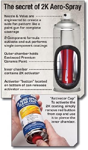 Eastwood 2k Aerosol Spray | Clear Coat Automotive Paint Aerosol Spray with Long-lasting and Durable Finish 11.8 Oz Can | Clear Coat| 1 Pack