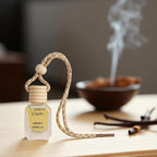 Llum Smoky Vanilla Hanging Car Air Freshener – Luxury Automotive Perfume Diffuser 10ml (0.34 fl oz), Long-Lasting Fragrance, Alcohol-Free Non-Toxic Car Scent, Glass Bottle With Wood Cap