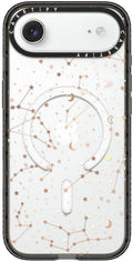 CASETiFY Impact iPhone Air Case [Slim/Compatible with Magsafe / 8.2 ft. 4X Military Grade Drop Protection] - Space Pattern on Clear Background - Clear Black