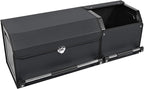 Car Trunk Organizer, Leather Trunk Organizer for SUV with Lid and Sturdy Handle Collapsible Adjustable Storage (Black, 33 x 11.4 x 12.2in)