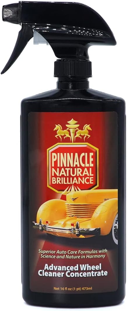 Pinnacle Advanced Wheel Cleaner | Color-Changing Deep-Cleaning Formula | Safe for All Wheel Finishes | Concentrated & Chemical-Free | 16 oz | PIN-400-N