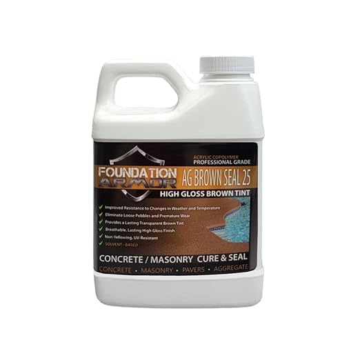 Armor AG Brown Seal - Brown Tinted High Gloss Solvent Based Acrylic Concrete Sealer and Cure and Seal - 16 Ounce Sample