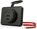 RV USB Outlet DAMAVO YM1236 Panel Dual Port Charger Receptacle, 12V-24V Car Charger Female for Bus, Boat, Vehicle Marine ATV (Surface Mount) (A+A Port-1pcs)