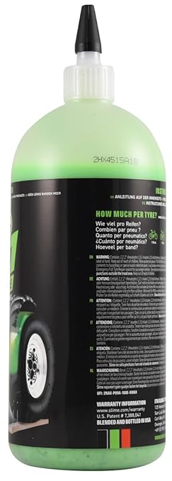 Slime 10194 2-in-1 Tire & Tube Sealant Puncture Repair Sealant, Premium, Prevent and Repair, Suitable for All Off-Highway Tires and Tubes, Non-Toxic, Eco-Friendly, 32 oz Bottle