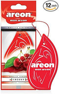 AREON MON MA26 Hanging Best Car Air Freshener Cherry Scent, Paper Hanging Ornaments, Long Lasting Scent for Car or Home 12 Pack