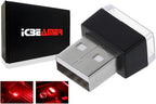 ICBEAMER USB Type-A LED Night Light 2-Pack (Red) | Plug-in Universal Fit Automotive Accessory for Car Interior and Trunk Ambient Atmosphere Lighting