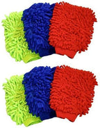 Microfiber House Cleaning and Car Wash Glove Mitts- Double Sided Chenille Microfiber Glove - Dynamic Microfiber Cleaning Cloth Mitten FITS Adult Hand (Multi-Color, 6-Pack)