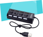HOMSFOU 2pcs 4 4-Port USB Hub Laptop USB Port Expander Splitter for Keyboard Mouse Webcam Mp3 Player Etc