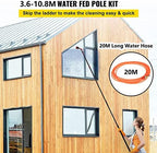 Telescopic Window Cleaning Kit: 3.6-10.8M Extendable Brush & Squeegee Water Fed Pole for Roof Glass Solar Panel Cleaning - Ideal Outdoor Cleaning Tool