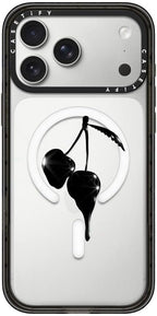 CASETiFY Impact iPhone 17 Pro Max Case [Slim/Compatible with Magsafe / 8.2 ft. 4X Military Grade Drop Protection] - Night Cherry - Clear Black