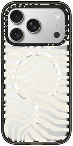 CASETiFY Impact iPhone 17 Pro Case [Slim/Compatible with Magsafe / 8.2 ft. 4X Military Grade Drop Protection] - Zebra Stripe - Clear Black