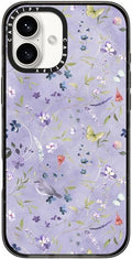 CASETiFY Impact Case for iPhone 16 Plus [8.2ft 4X Military Grade Drop Protection/Compatible with Magsafe] - Floral Reverie Purple - Clear Black