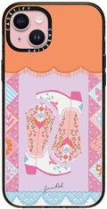 CASETiFY Impact Case for iPhone 15 Plus [8.2ft 4X Military Grade Drop Protection/Compatible with Magsafe] - Cowgirl Boots - Clear Black