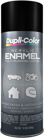 Dupli-Color DA1605 Multi-Purpose Acrylic Enamel Spray Paint - Flat Black - 12 oz. Aerosol Can