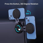 Magnetic Car Phone Holder Mount for Tesla Model 3/Y/Mustang Mach-E Compatible with MagSafe, Car Phone Mount Foldable Invisible Cradle Stand Adhesive 360° for iPhone 16/15/14/13/12 (Black)
