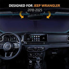for 2018-2026 Jeep Wrangler - Premium Sunshade for Wrangler JL JLU & 2020-2026 Jeep Gladiator, Front Windshield Sun Shade Blocks UV Rays Foldable Visor with Storage Pouch