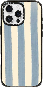 CASETiFY Impact Case for iPhone 16 Pro Max [8.2ft 4X Military Grade Drop Protection/Compatible with Magsafe] - Blue Stripes - Clear Black
