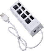 HOMSFOU 2pcs USB Hub Port Independent USB Divider for Easy Device Connectivity Office School Compact Design Built Cable