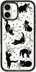 CASETiFY Impact Case for iPhone 16 Plus [8.2ft 4X Military Grade Drop Protection/Compatible with Magsafe] - Black Cat - Clear Black