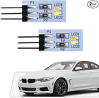 NJSBYL 2PCS LED Ambient Lighting Circuit Board Replacement for B-MW 2 3 4 5 7 M2 M3 M4 X5 X6 X7 Pre-LCI LCI Courtesy Rear Pillar Front Seatback Atmosphere Module Orange-White