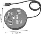 BESPORTBLE Port USB Hub Multi-Port Splitter Extender for Laptop Desktop Black USB Expander for Gaming File Transfer and Peripheral Connectivity Compact and Portable Design