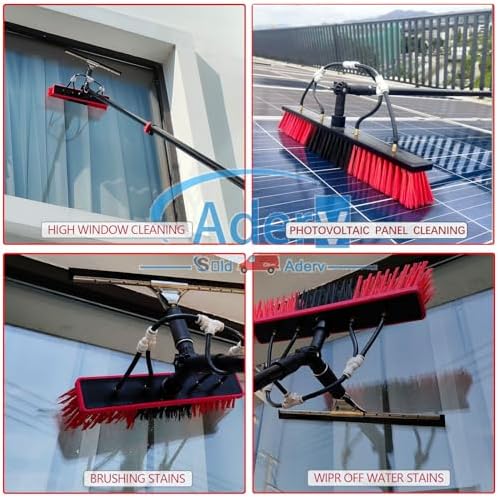 Telescopic Window Cleaning Brush Kit 3.6-10.8m Water-Fed Squeegee & Soap Dispenser Telescopic Pole for Effortless Car & Window Cleaning Durable & Lightweight Cleaning Equipment