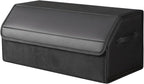 car organizers and storage for SUV,trunk organizer for sedan, leather foldable sleek box with lid,collapsible cargo bins, tool accessories containers,Collapsible Suede velvet (22 inch Covered)