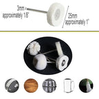 FPPO 1Inch Polishing Buffing Wheel Set,Wool Felt Cotton Mounted 3mm Shank for Rotary Tool Accessories,Mini Brush Polishing Kit for Watch and Jewelry 50 Pieces
