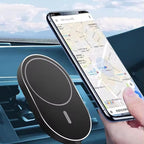 Car Magnetic MagSafe Vent Stand & Charger - Premium Quality for Multiple Models (Black, Solid)